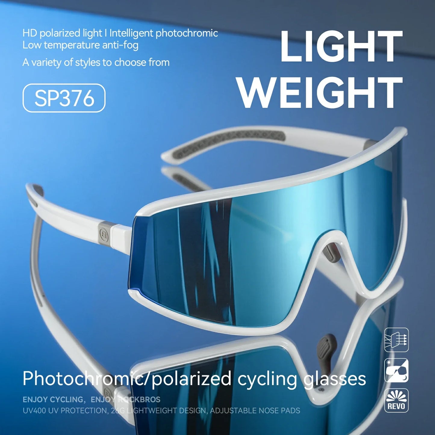 ROCKBROS SP376 Cycling Photochromic Polarized Sports Sunglasses