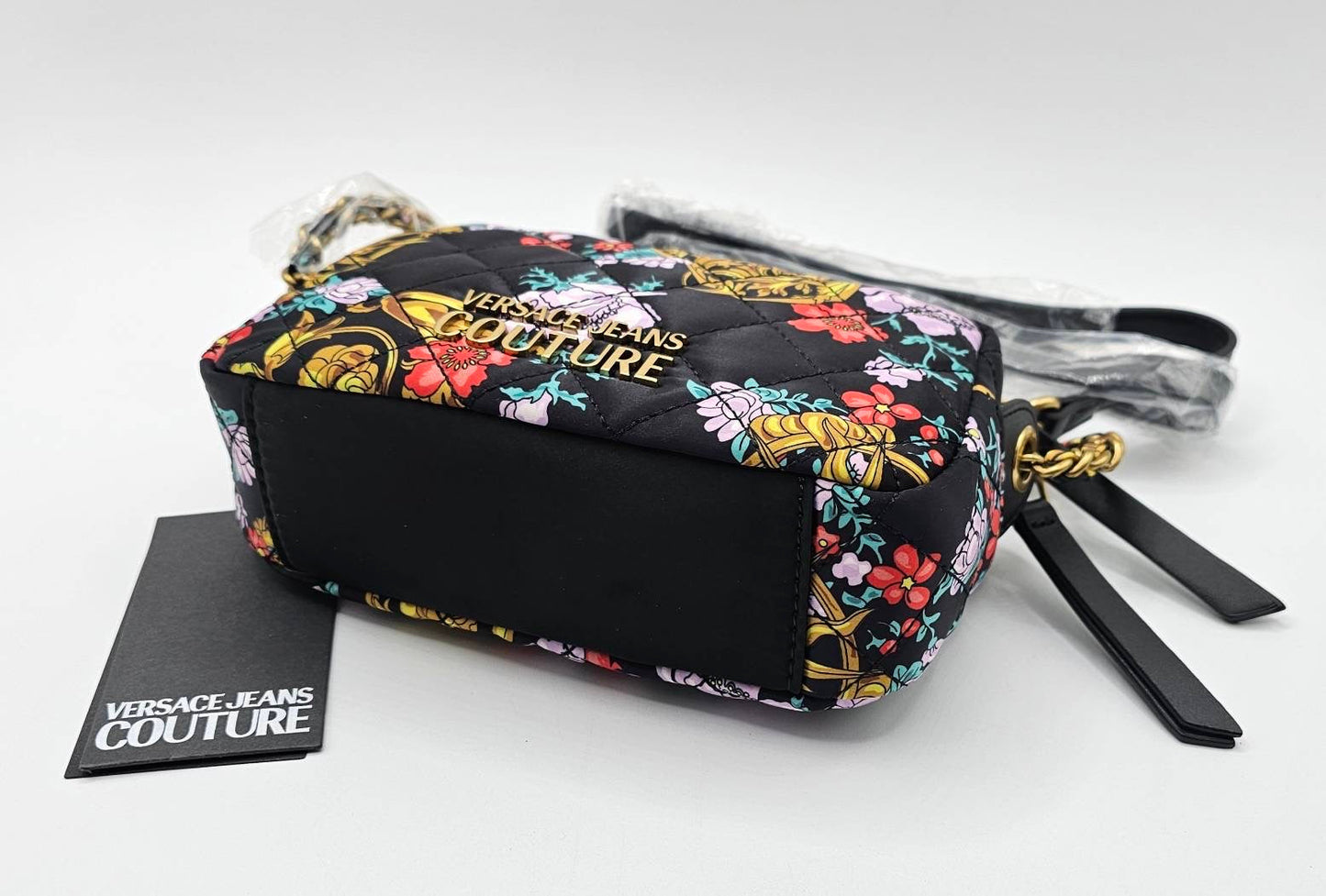 Versace Jeans Couture Floral Pattern Quilted Crossbody