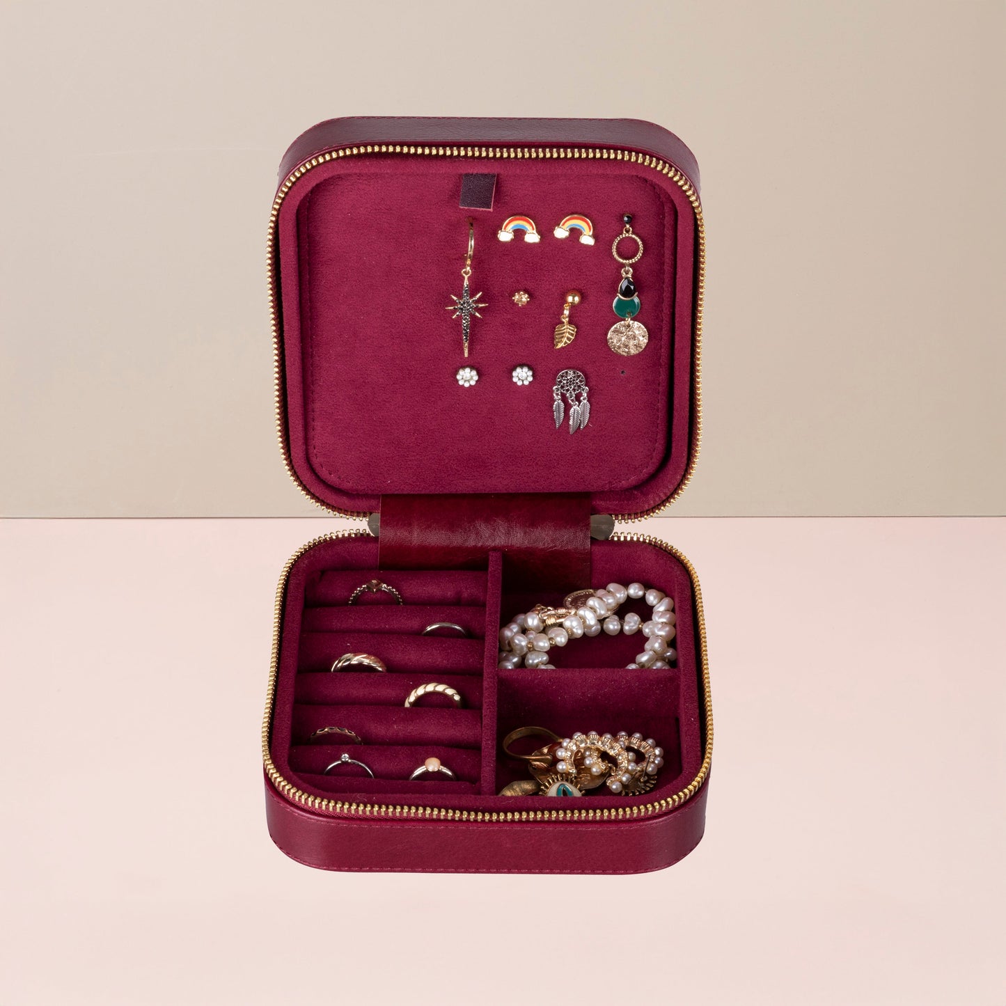 Luxury Travel Jewelry Box – Red - Palermo
