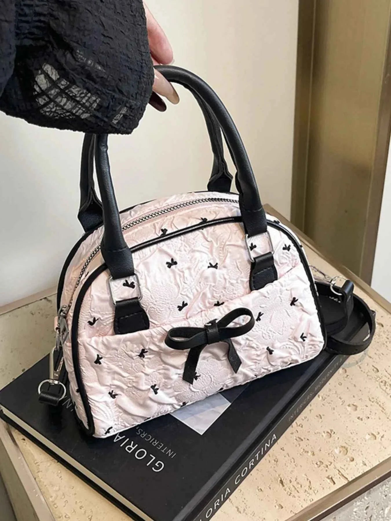 Ruched Bow : Crossbody Bag