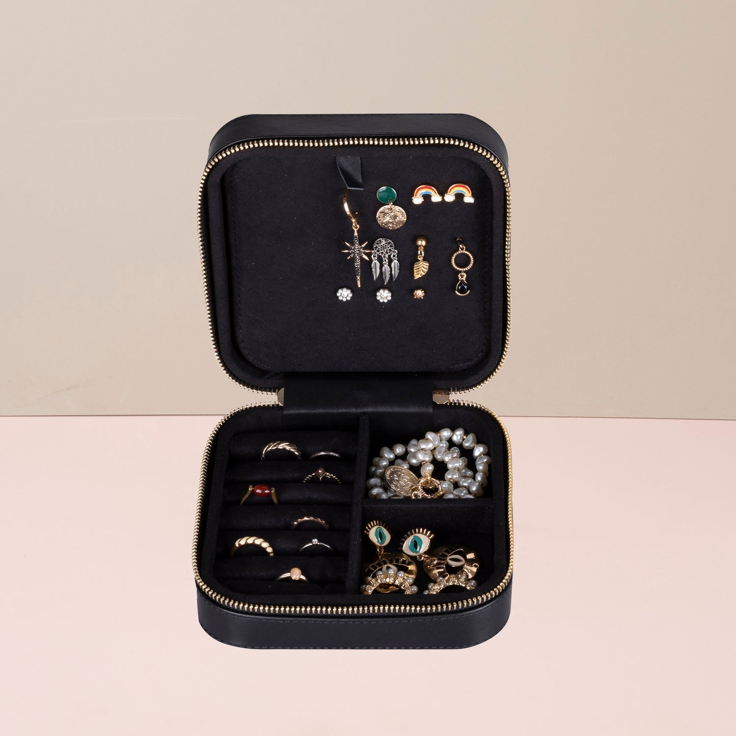 Luxury Travel Jewelry Box – Black - Palermo