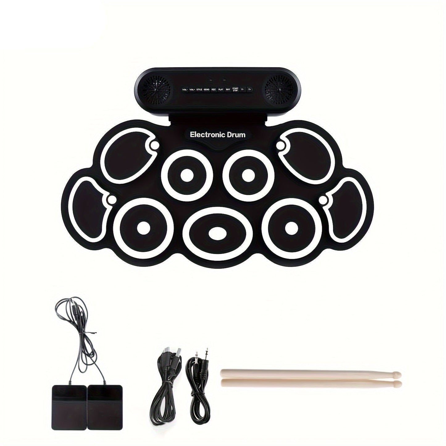 NNETM Electronic Drum Set with 9 Pads & Speakers