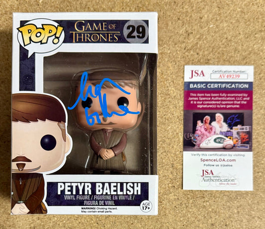 Aidan Gillen Signed Lord Petyr “Littlefinger” Baelish Funko Pop! #29 Game Of Thrones With JSA COA