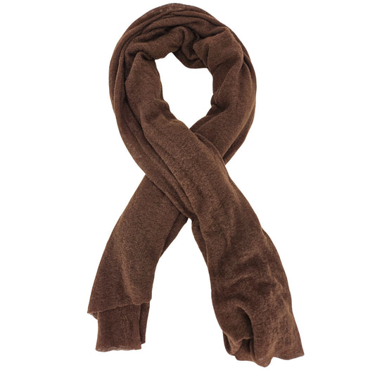 Brown Large Cashmere Plain Stole