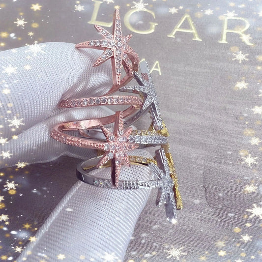 Geometric Asterism Ring Fashion