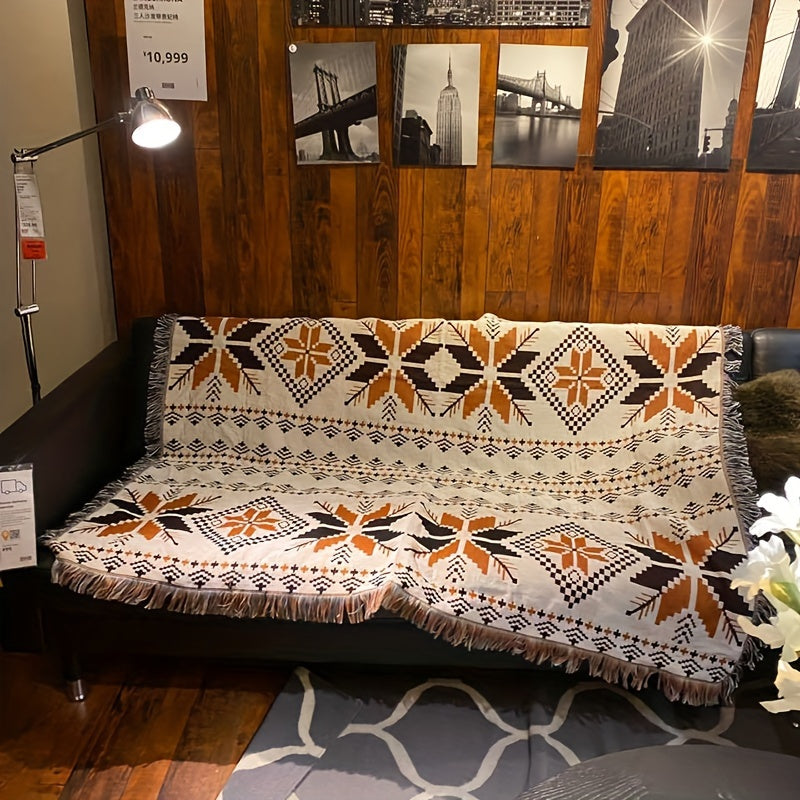 1pc 35.43inch *59.06inch Bohemian Carpet Picnic Mat, Outdoor Mat Camping Supplies, Picnic Cloth & Sofa Blanket, Moisture-proof Mat Ethnic Style Household Goods