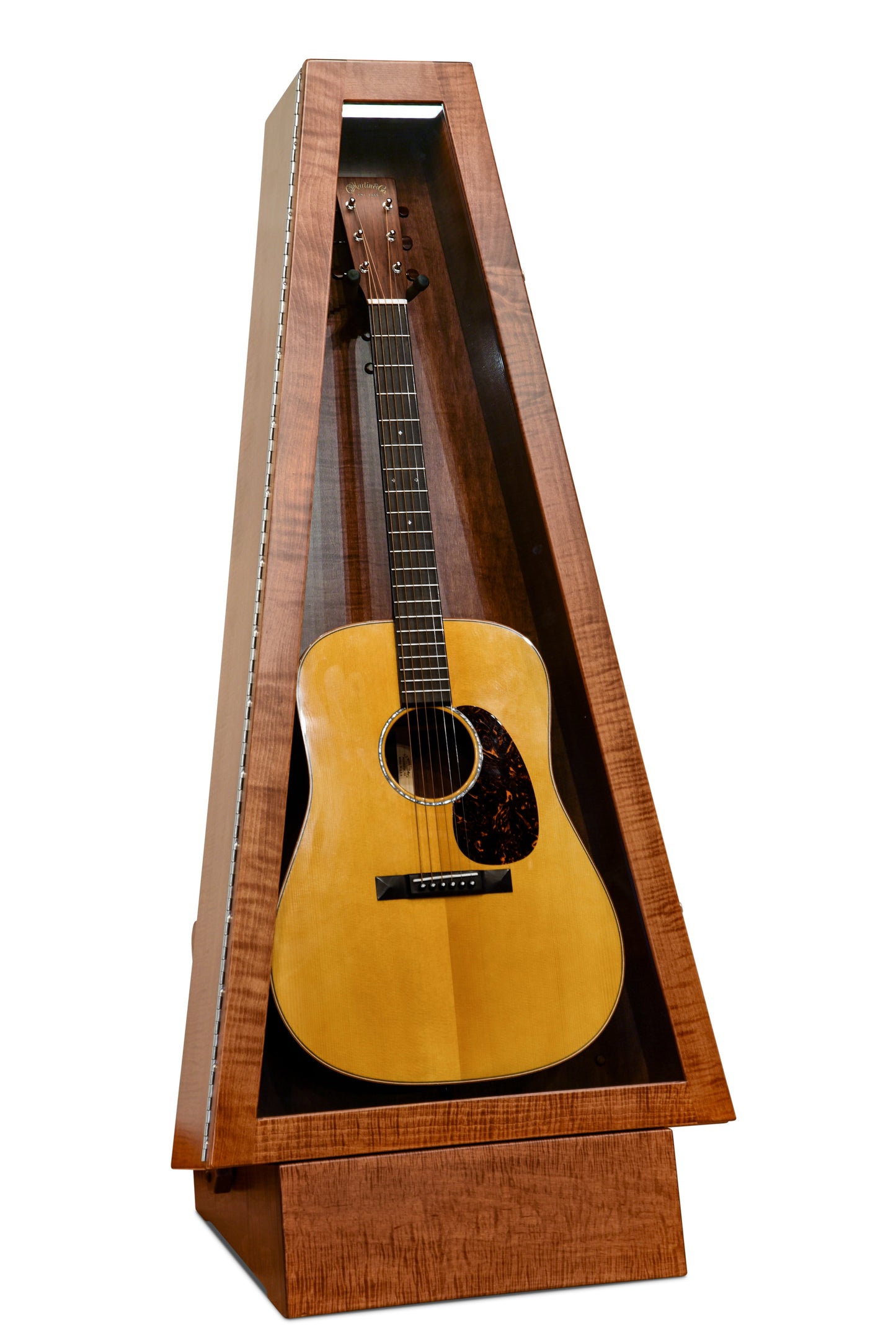 ClimaStand Triangle Humidor with Base - Flamed Maple with Boston Stain