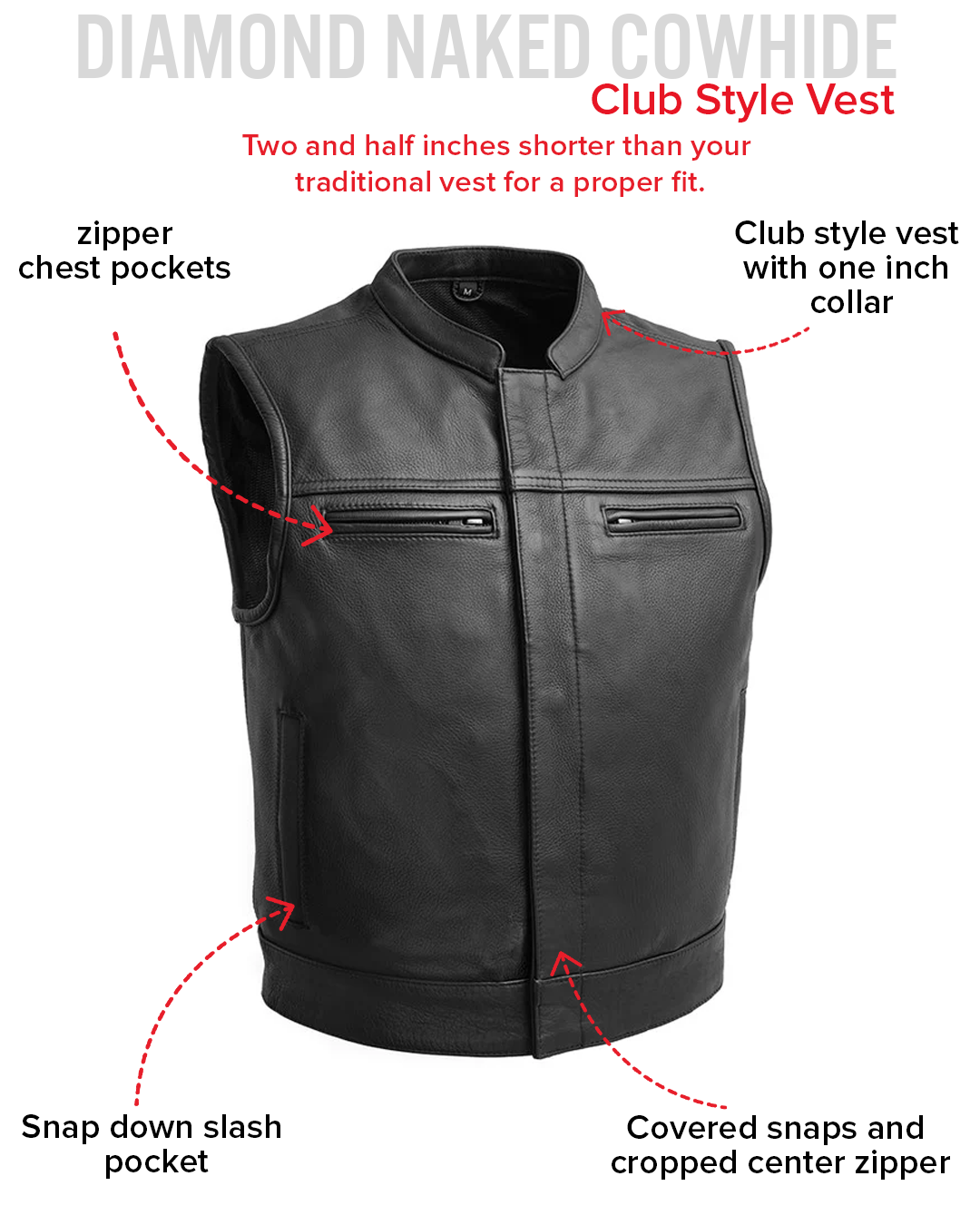 Lowrider Men's Motorcycle Leather Vest