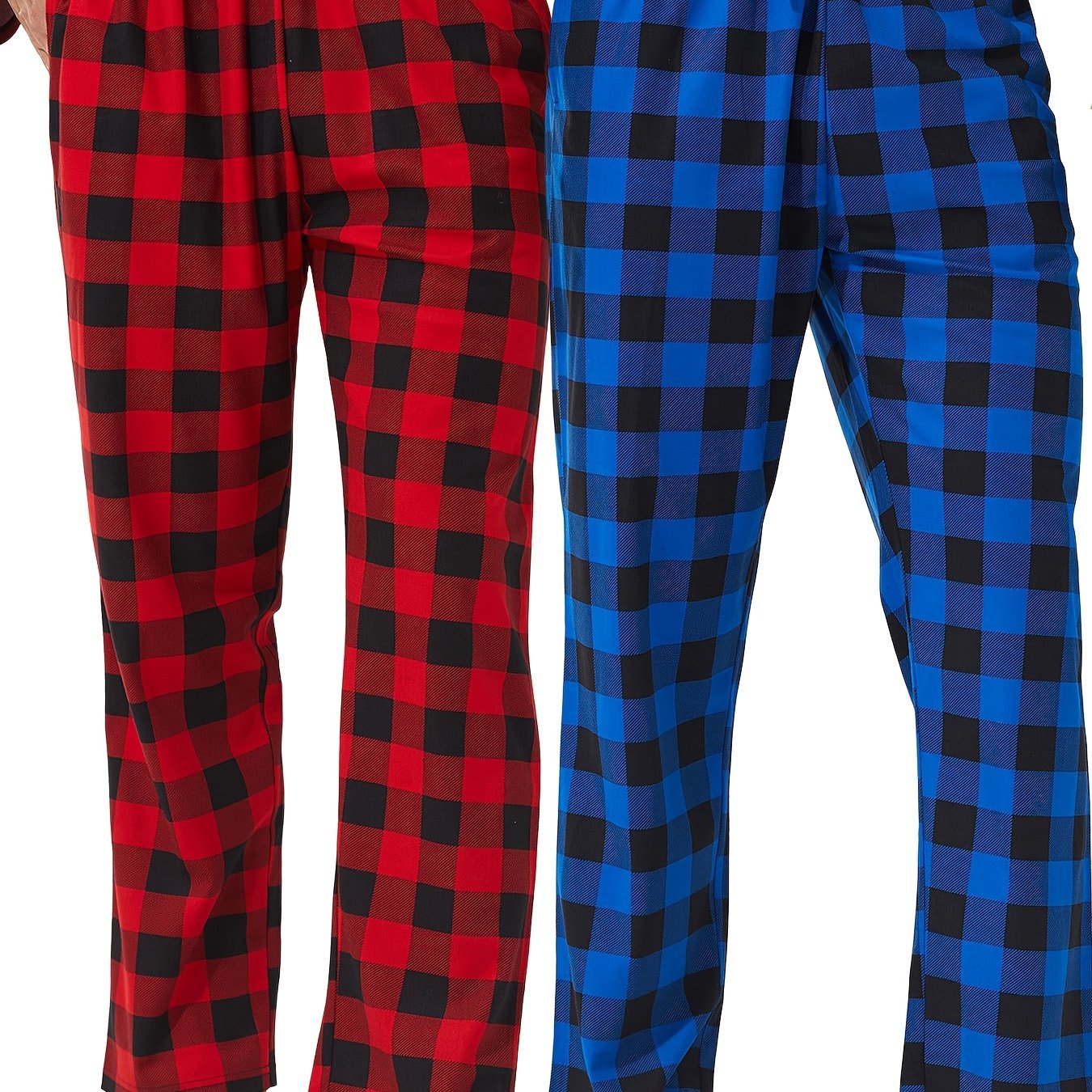 LANBAOSI Men's Plaid Print Sleep Pants – 2/3-Pack Casual Drawstring Waist Lounge Pants, Slight Stretch, Knit Fabric Regular Fit for Spring/Fall - Premium pajama pants from Lizard Vigilante - Just $32.99! Shop now at Lizard Vigilante