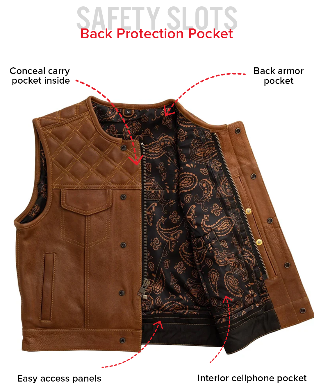 Timber Men's motorcycle leather vest (limited edition)