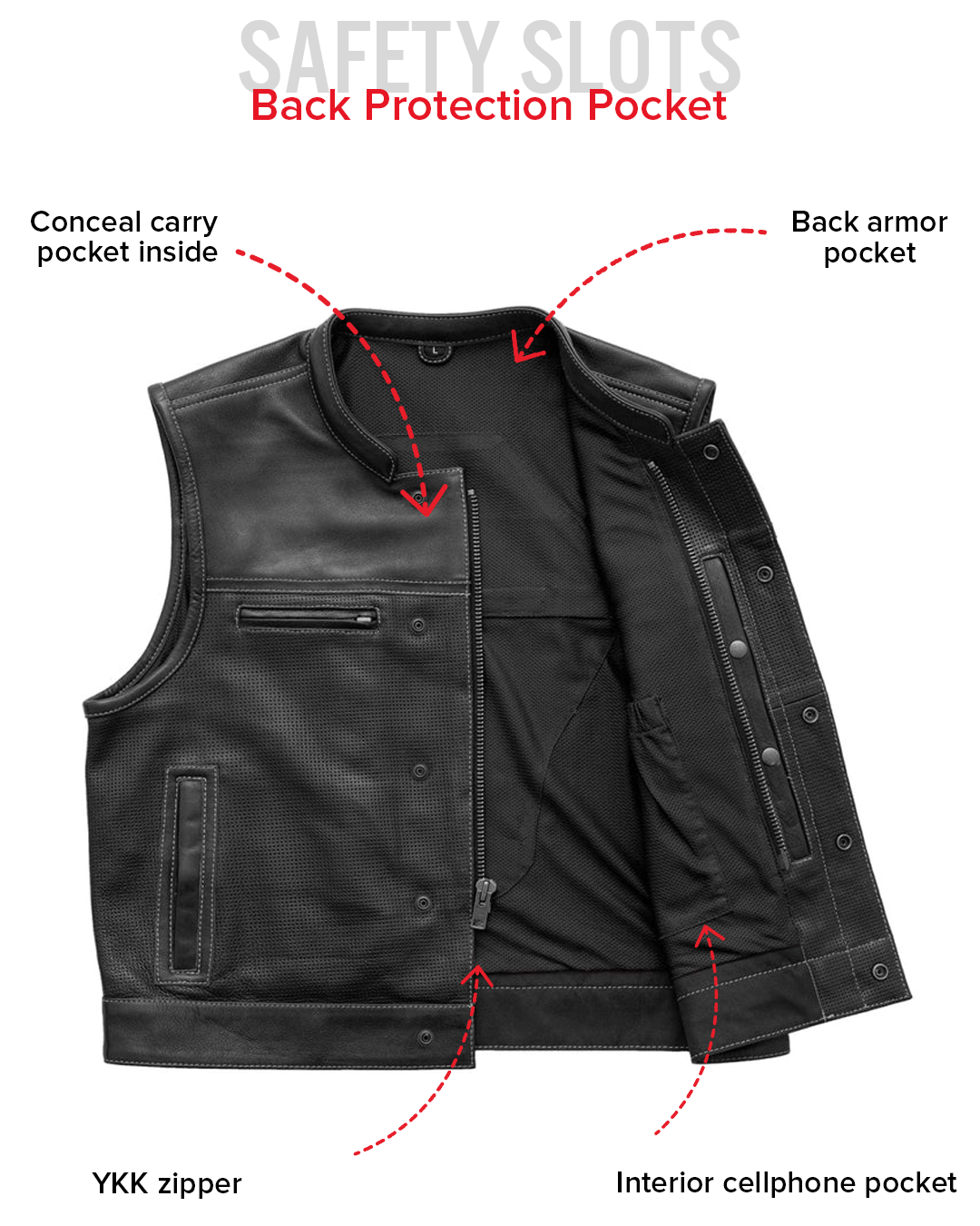 Lowrider Perforated Men's Leather Vest