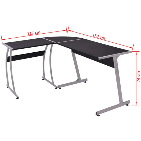L-Shaped Black Corner Desk