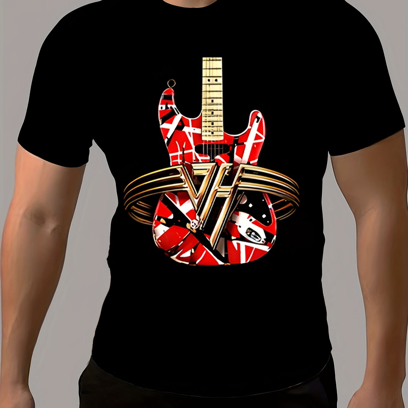 Van Halen Guitar Men’s T-Shirt – Perfect for Rock Fans & Vintage Style Enthusiasts - Premium T-shirt from Lizard Vigilante - Just $18.99! Shop now at Lizard Vigilante