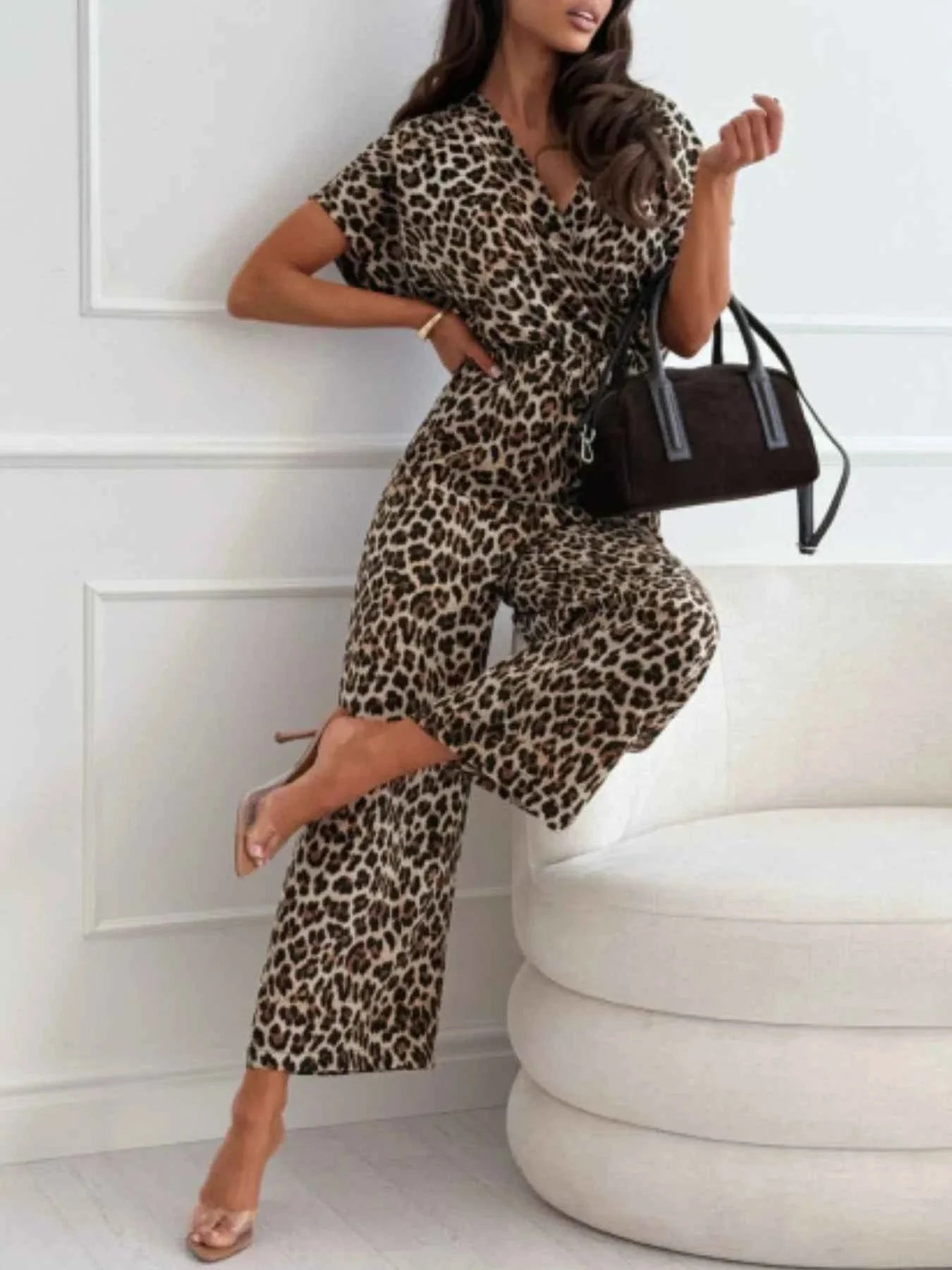 Animal Print : Wide Leg Jumpsuit