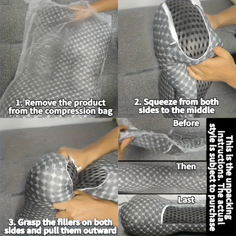 1pc Sleep All Night Massage Pillow For Couch Sofa Office Bed Camping Travel, Zone Support Pillow And Multi-purpose Gift Blanket For All Season