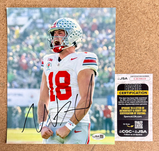 Will Howard National Champ 2025 QB Signed Ohio State 8X10 Photo With JSA COA