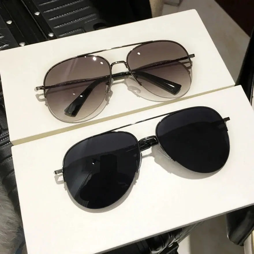 Aviator Sunglasses for Men & Women Fashion Gradient Big Frame Pilot Unisex Sun Glasses Design Anti-Reflective Lunette De Soleil Homme UV400 (No Box) - Premium sunglasses from Lizard Vigilante - Just $23.99! Shop now at Lizard Vigilante