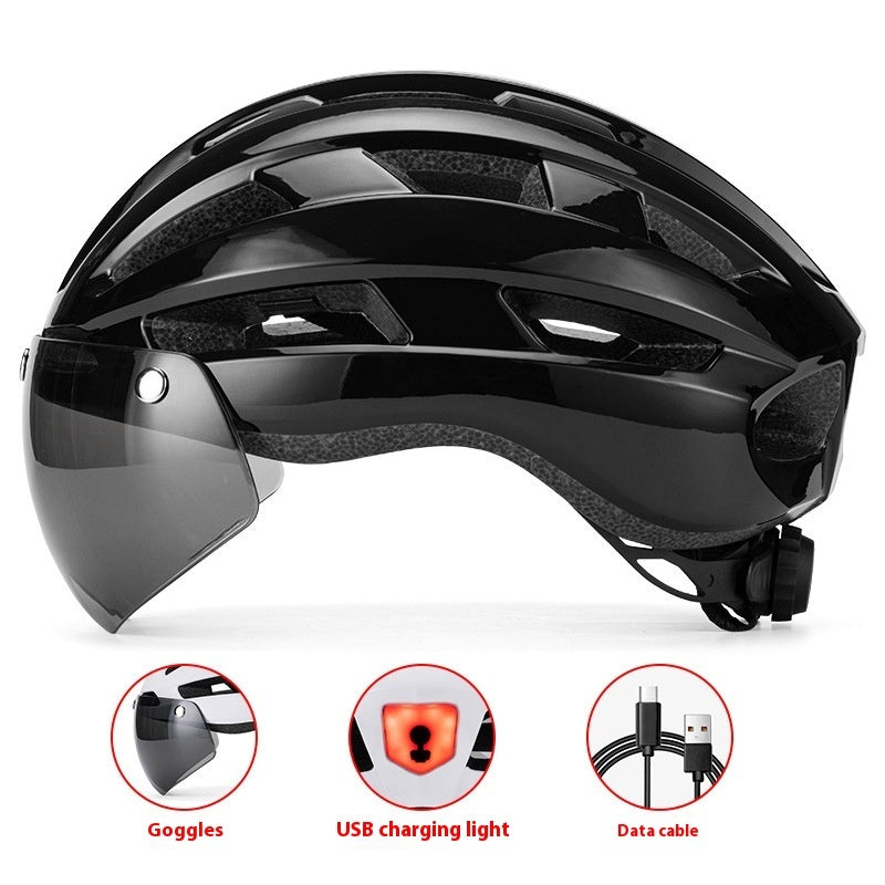 Magnetic Suction Goggles Unisex Mountain Highway Color Changing Cycling Bicycle Helmet