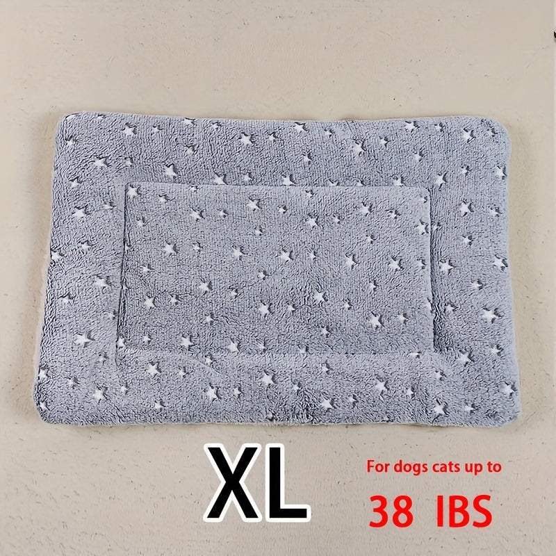 All-Season Dirt-Resistant Rectangular Pet Blanket - Comfortable Dog Paw Heart Print Pet Bed, 1pc