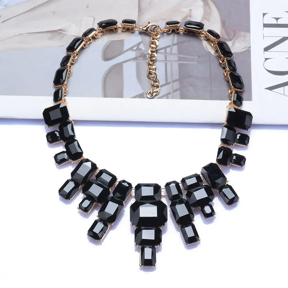 Luxurious Exaggerating Geometric Big Gem Necklace