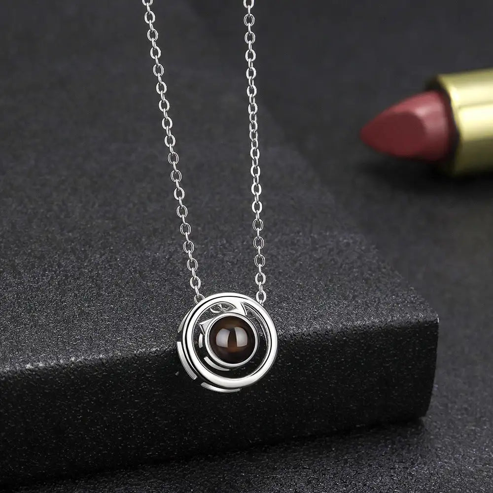 S925 Silver Necklace Female Language Projection