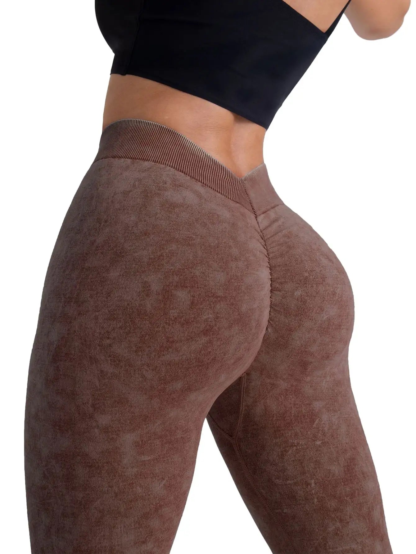 4 Pieces Scrunch Butt Lifting Workout V Back Leggings
