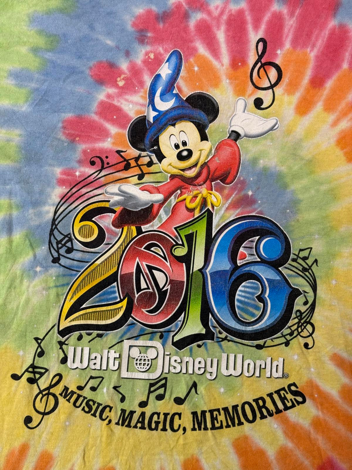 Fantasia Mickey Mouse T-shirt Walt Disney World 2016 Tie Dye
