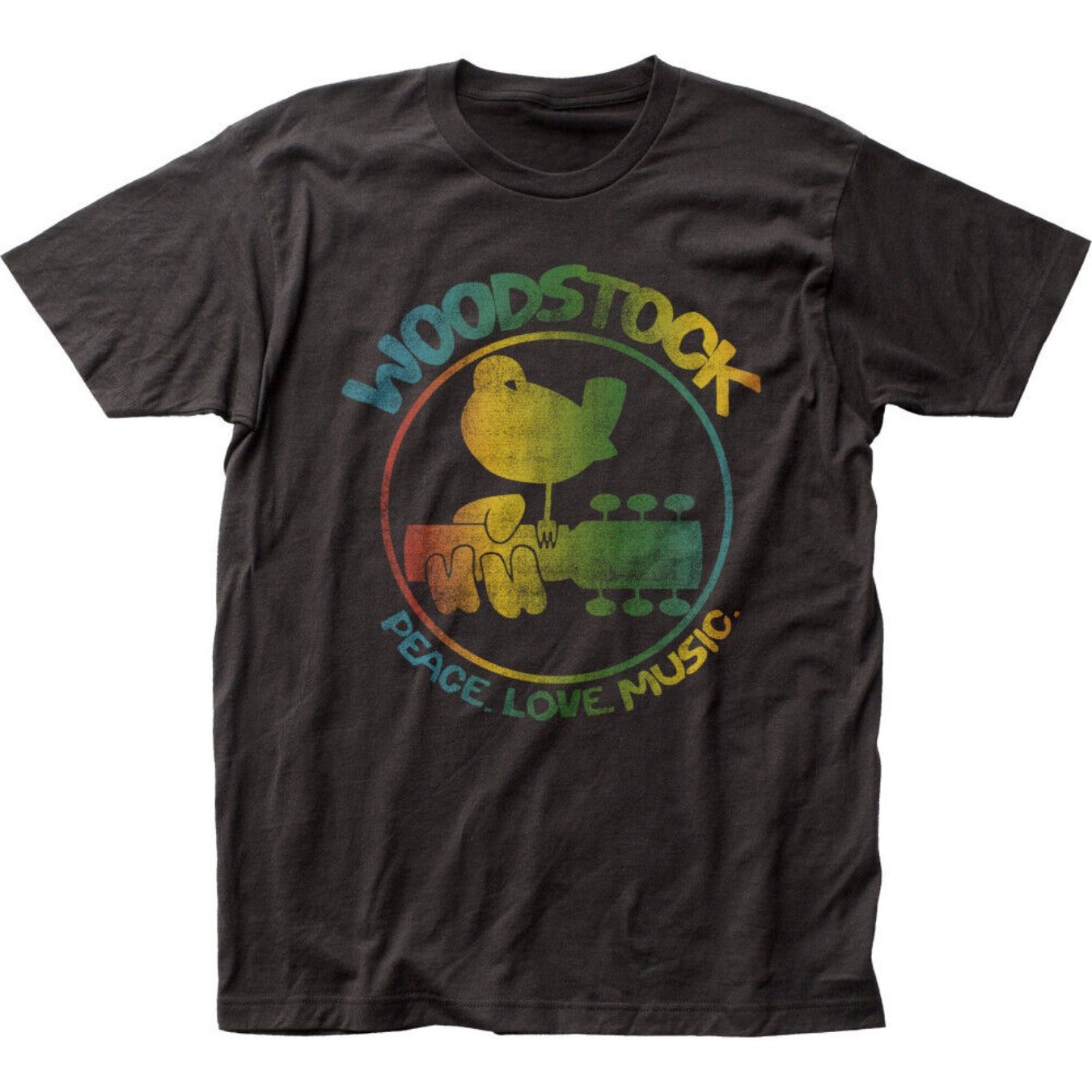 Woodstock Color Logo T-Shirt, Men's, Genuine Rock Band, Retro Band, Black - Premium  from Lizard Vigilante - Just $21.99! Shop now at Lizard Vigilante