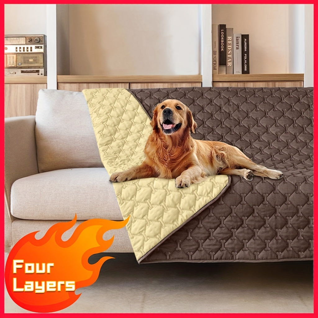 Extra Large Reversible High Quality Dog Blanket - Double-Sided Pet Bed Cover with Bone Pattern, Machine Washable Sofa Protector for Medium/Large/Small Dogs & Cats, Indoor/Outdoor Use, Blanket for Bed