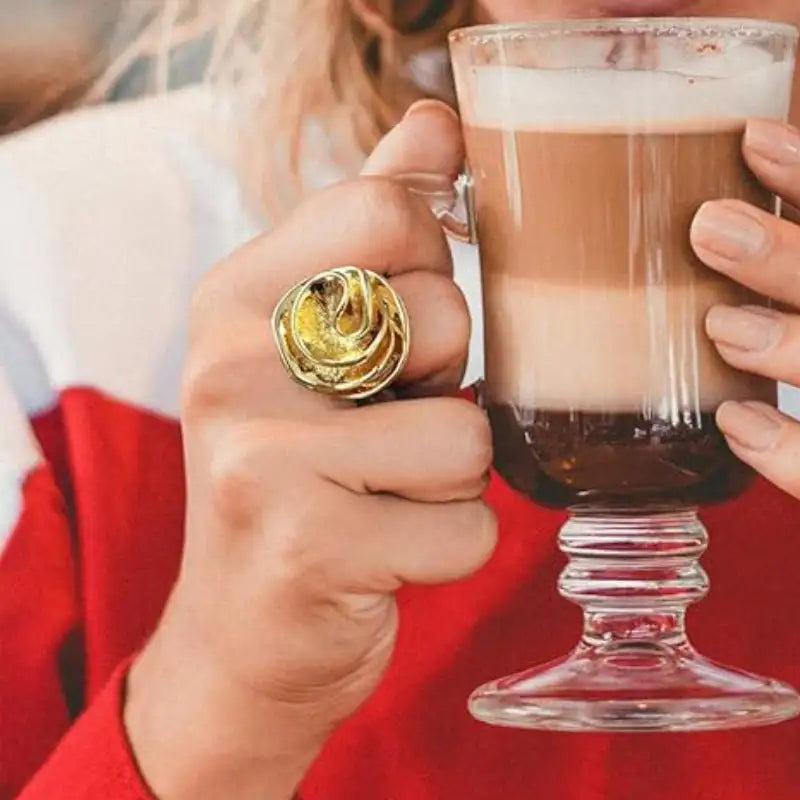 Creative Irregular Flower Ring Copper 18K Gold Women's