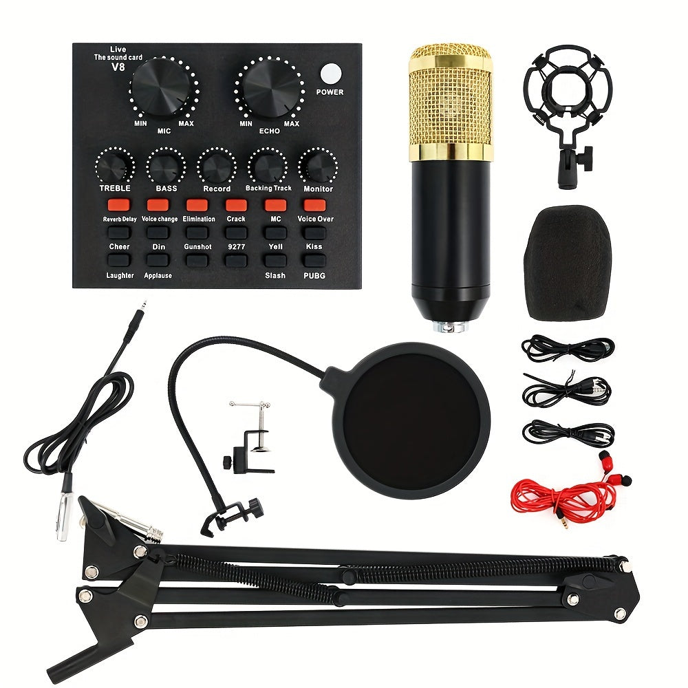 Home Studio Recording Kit Podcast Music Mixer Equipment Condenser Microphone Set - Premium  from Lizard Vigilante - Just $48.99! Shop now at Lizard Vigilante