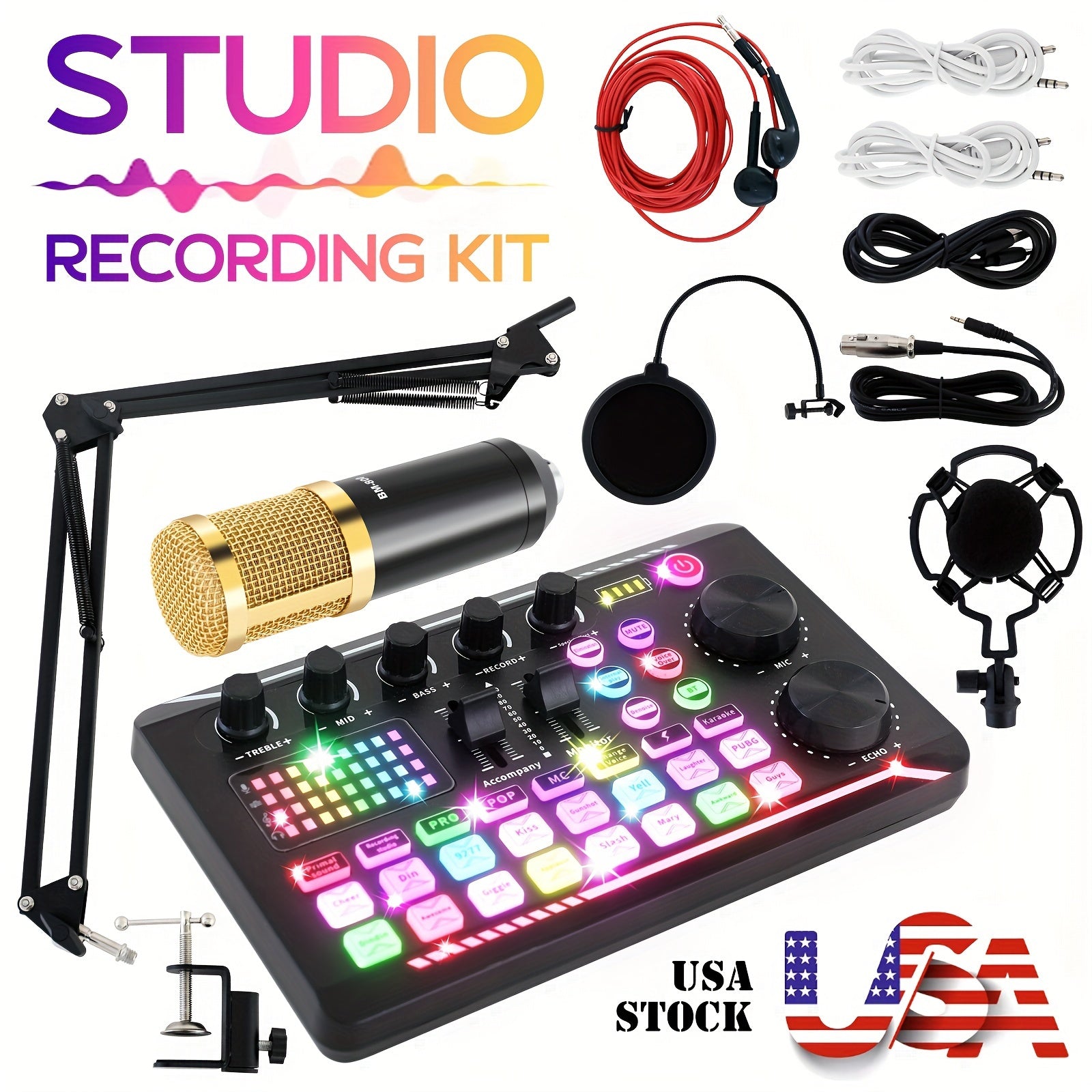 Complete Home Studio Recording Kit – Professional Podcast & Music Mixer with Condenser Microphone Set - Premium recording studio from Lizard Vigilante - Just $48.99! Shop now at Lizard Vigilante