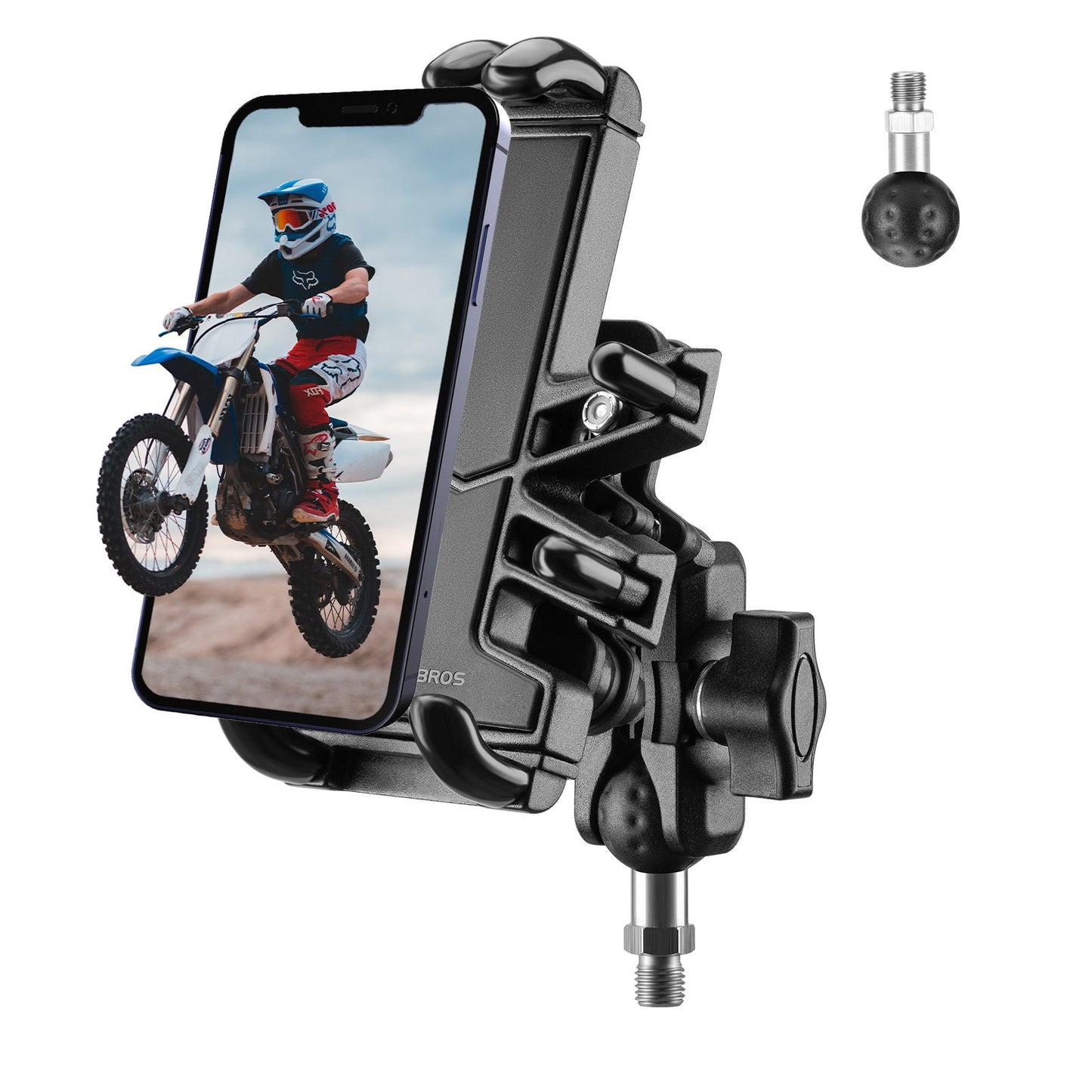 ROCKBROS Motorcycle ATV Adjustable Phone Holder with Vibration Dampener for 4.7-7.1" Phones