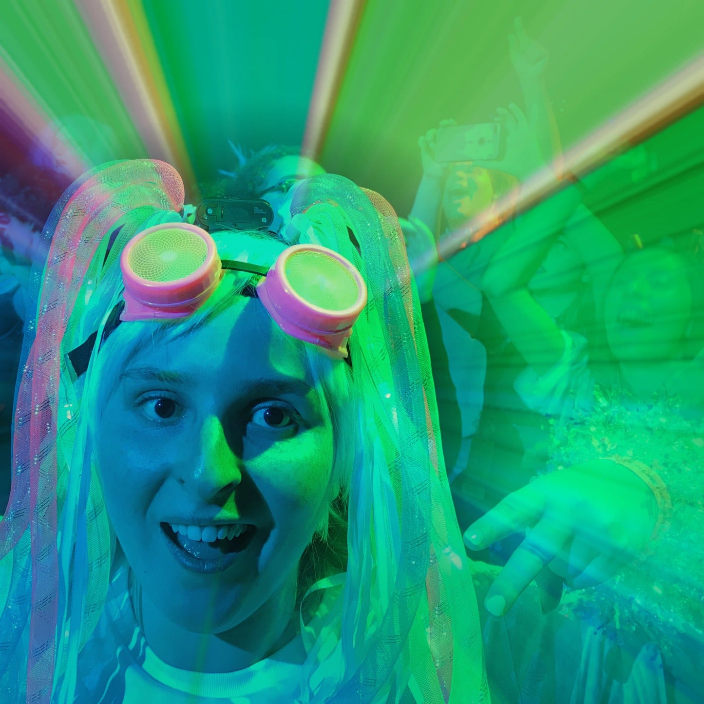 Steampunk Goggles with magnifying loupes kaleidoscope lenses