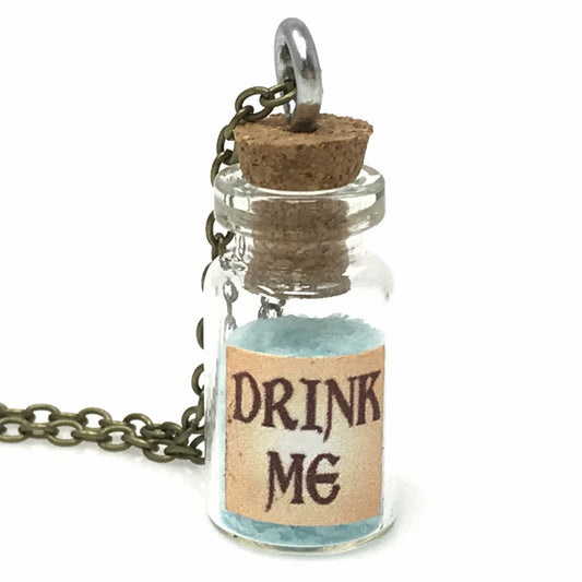 Alice in Wonderland necklace blue glow