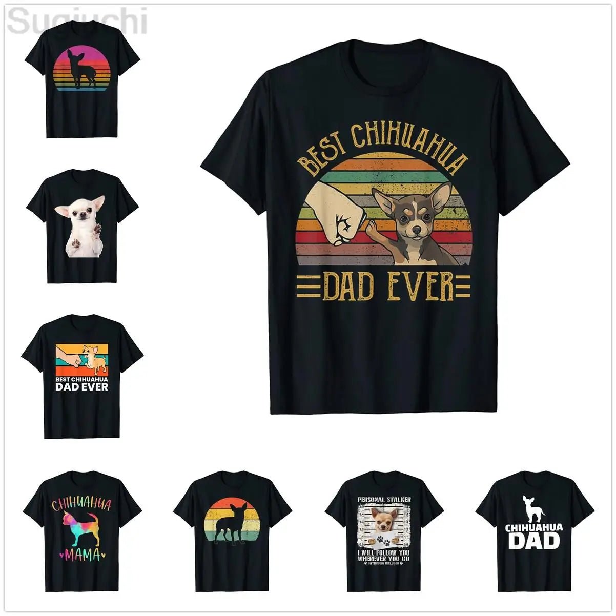 100% Cotton Best Chihuahua Dad Ever Cute Chihuahuas T-Shirt Graphic Harajuku Fashion Tee T Shirt XS-5XL - Premium T-Shirt from Lizard Vigilante - Just $21.99! Shop now at Lizard Vigilante