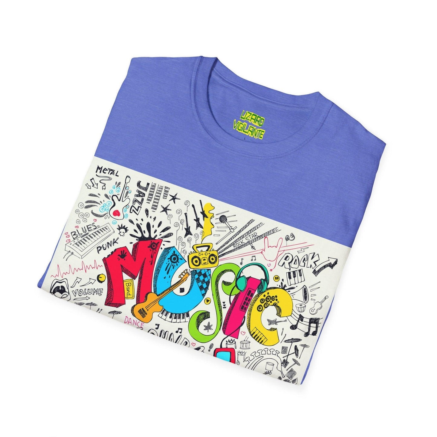 Music Graphic Unisex Softstyle T-Shirt - Lizard Vigilante