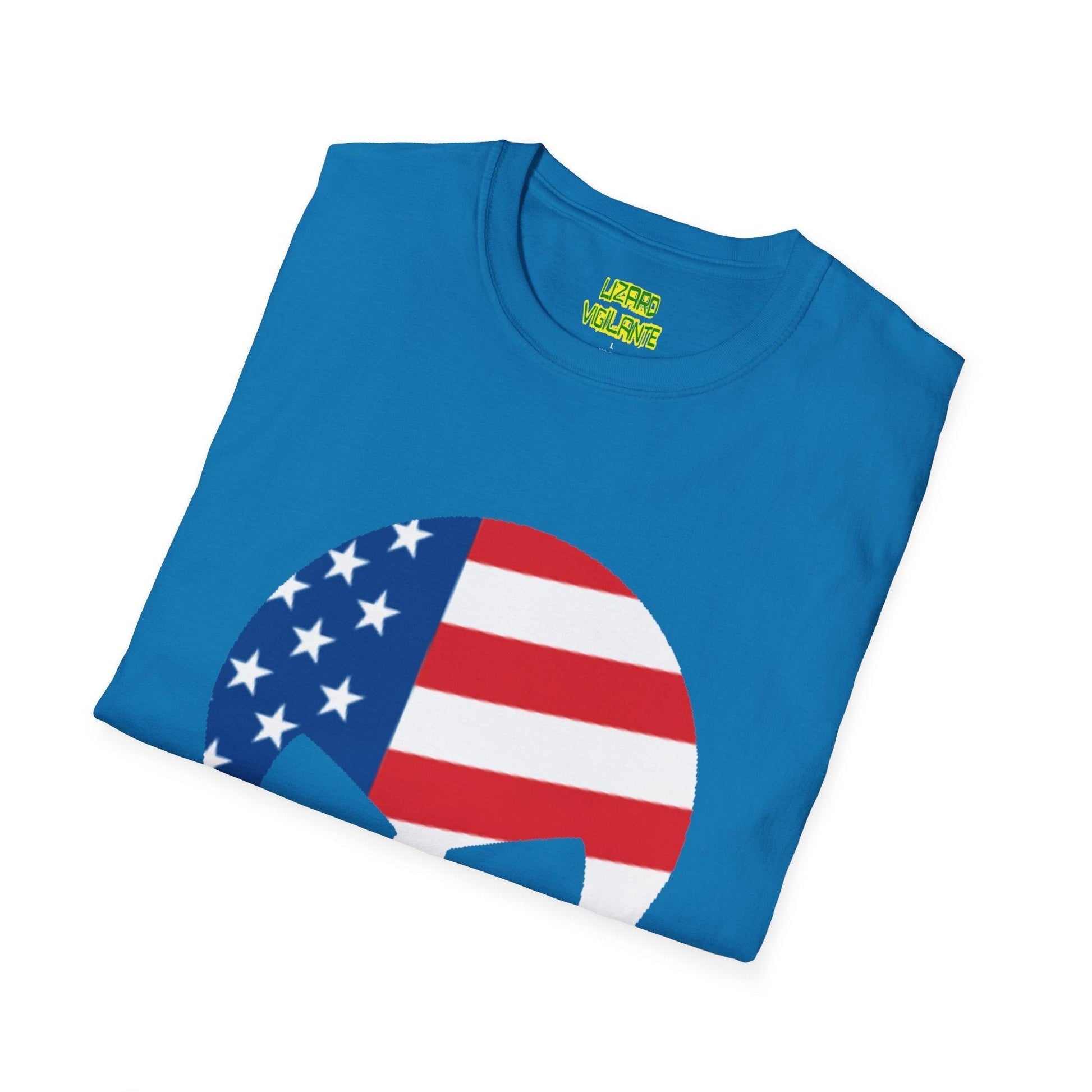 American Flag Skull Graphic Unisex Softstyle USA T-Shirt - Lizard Vigilante