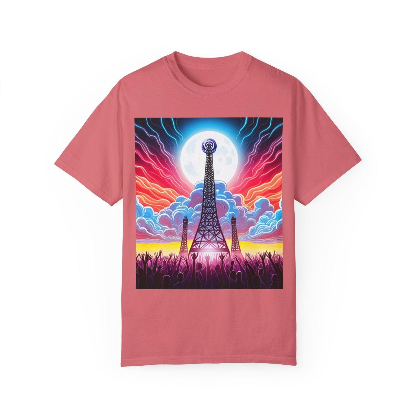 Eiffel CellTower Unisex Garment-Dyed T-shirt - Lizard Vigilante