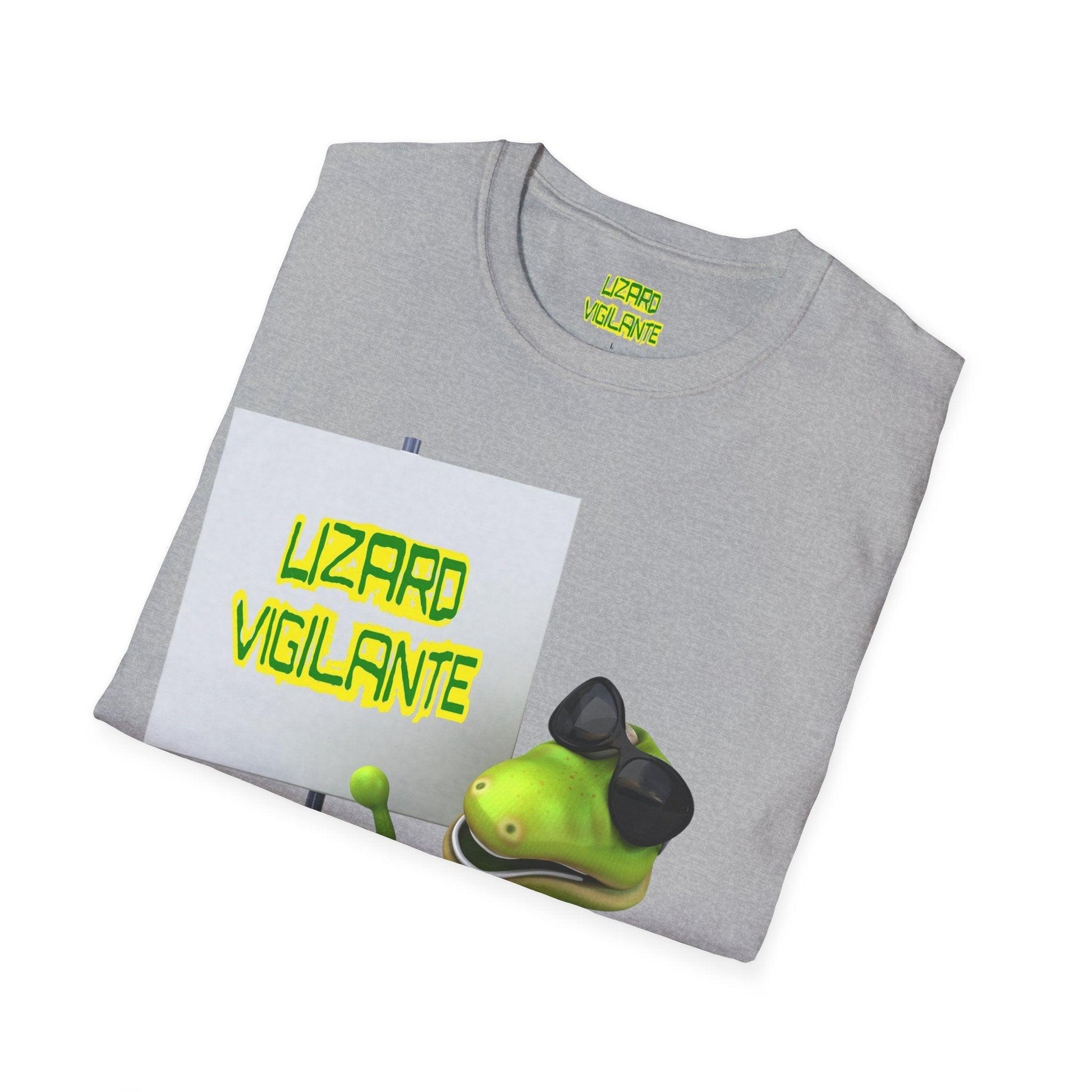 Lizard Vigilante Sign Unisex Softstyle T-Shirt - Lizard Vigilante