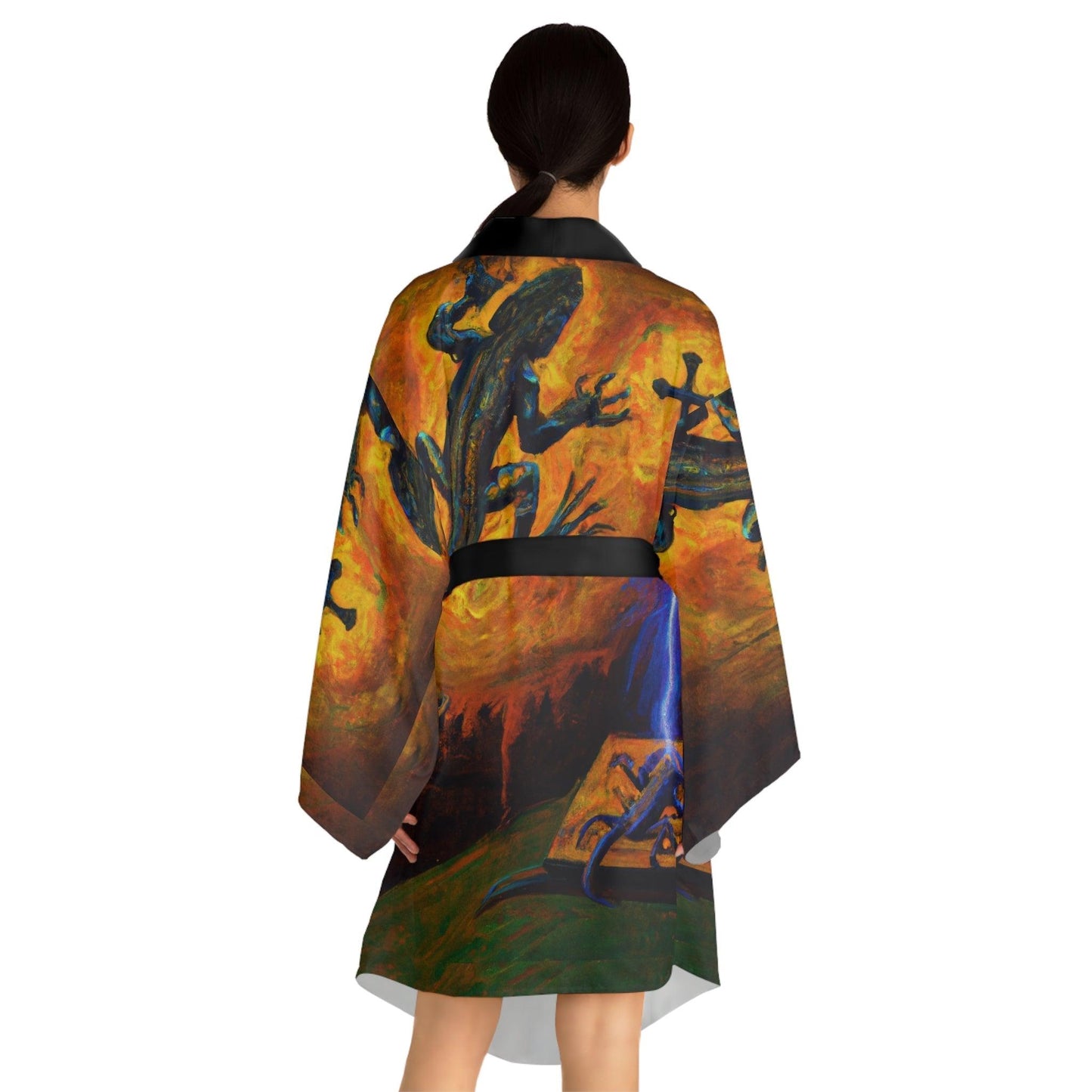 Lizard Vigilante Origins Long Sleeve Kimono Robe - Lizard Vigilante