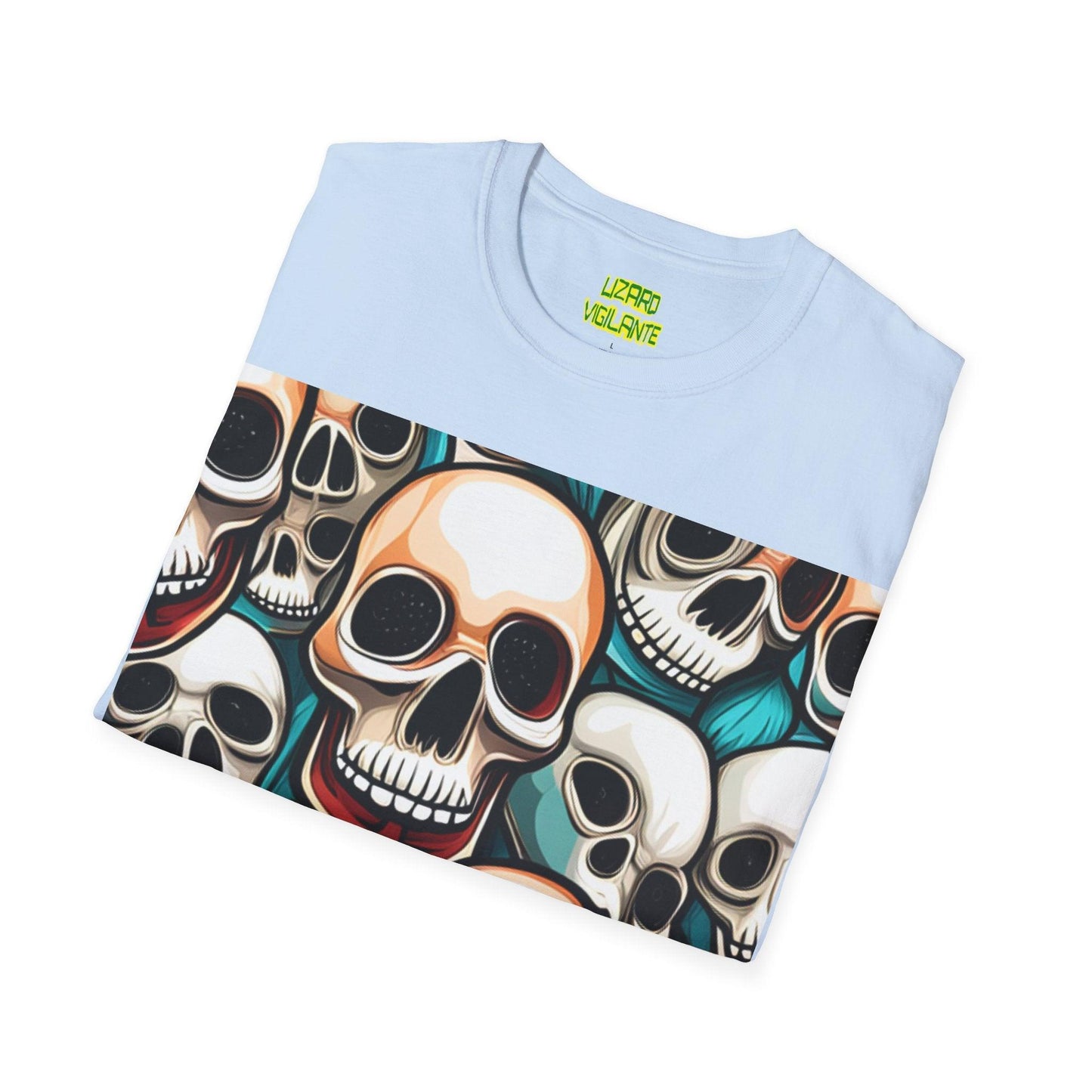 Shiny Happy Skulls Unisex Softstyle T-Shirt - Lizard Vigilante