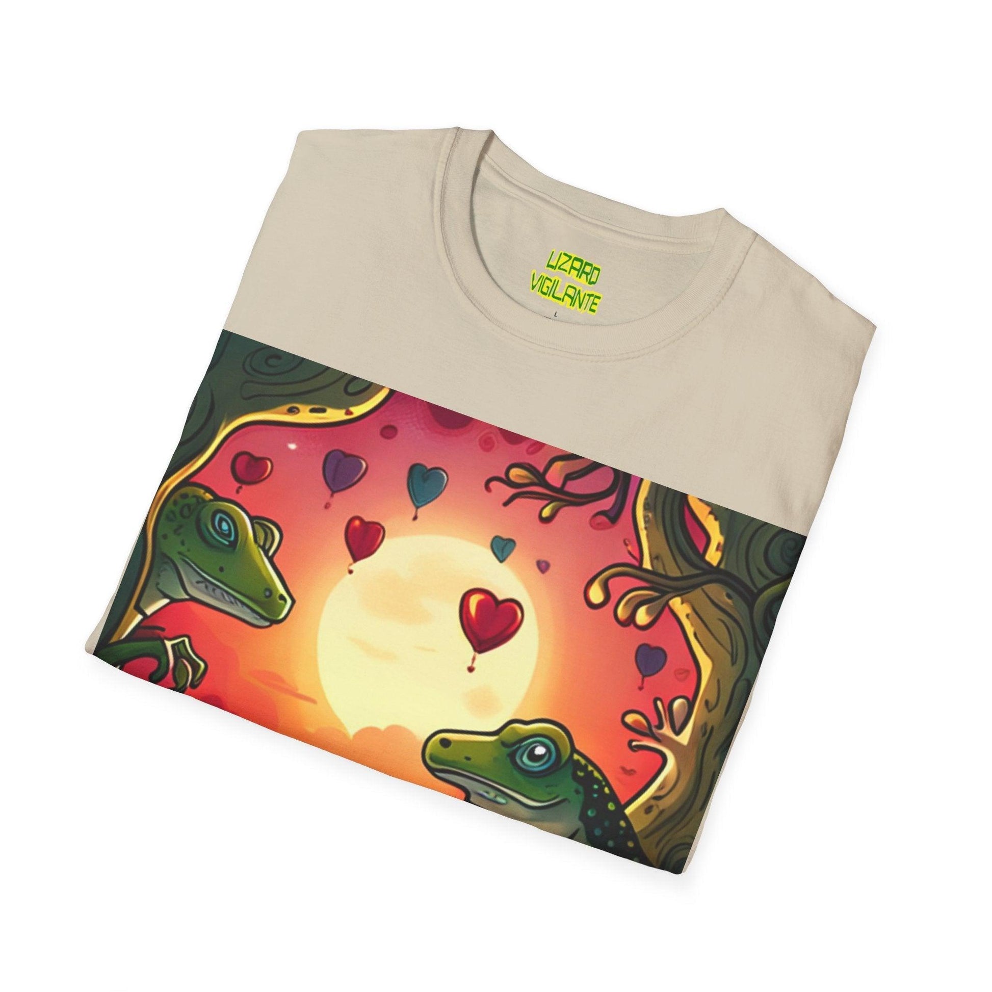 Floating Heart Lizards Unisex Softstyle T-Shirt - Lizard Vigilante