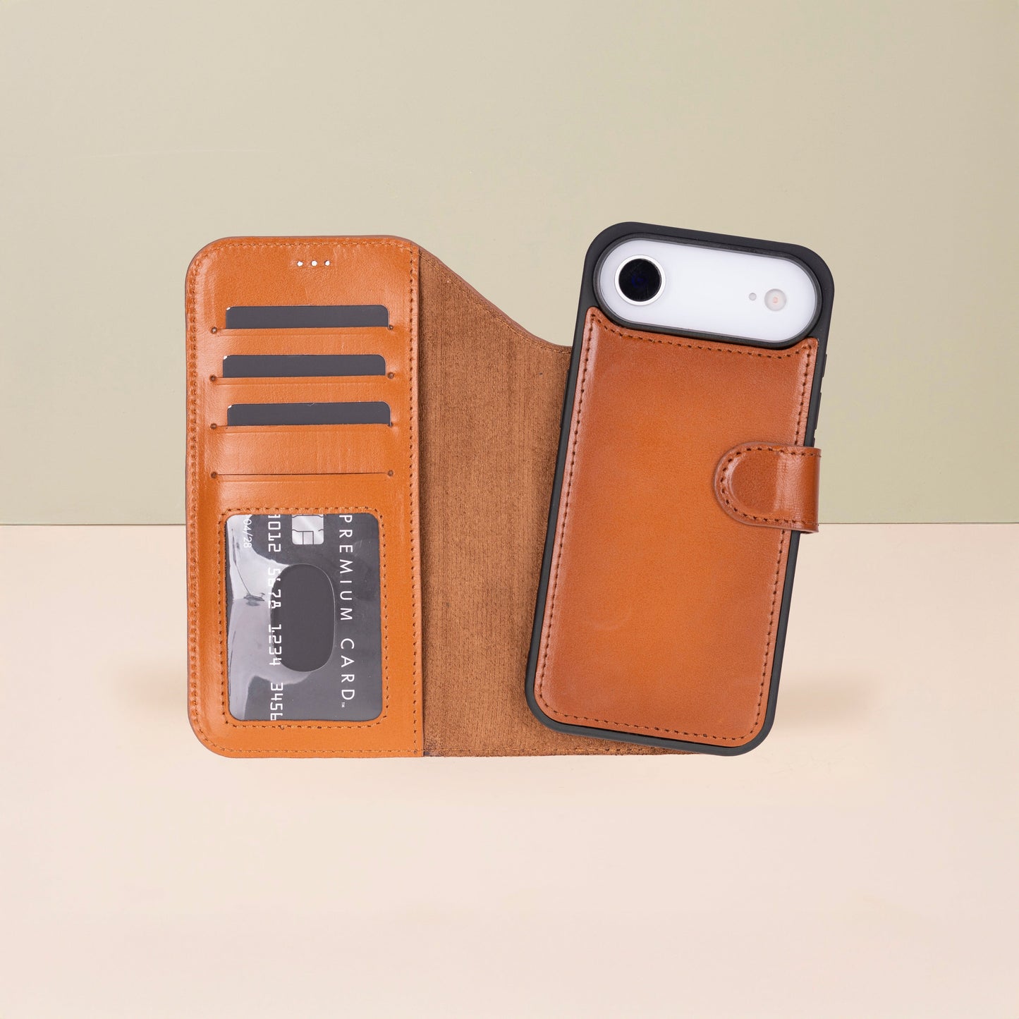 Premium Leather iPhone Air Wallet Case – Rustic Brown - Austin