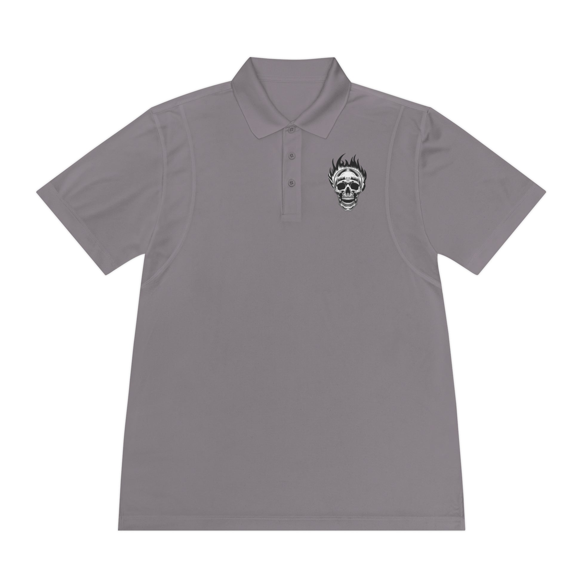 Skull Flame Men's Sport Polo Shirt - Premium T-Shirt from Printify - Just $52.34! Shop now at Lizard Vigilante