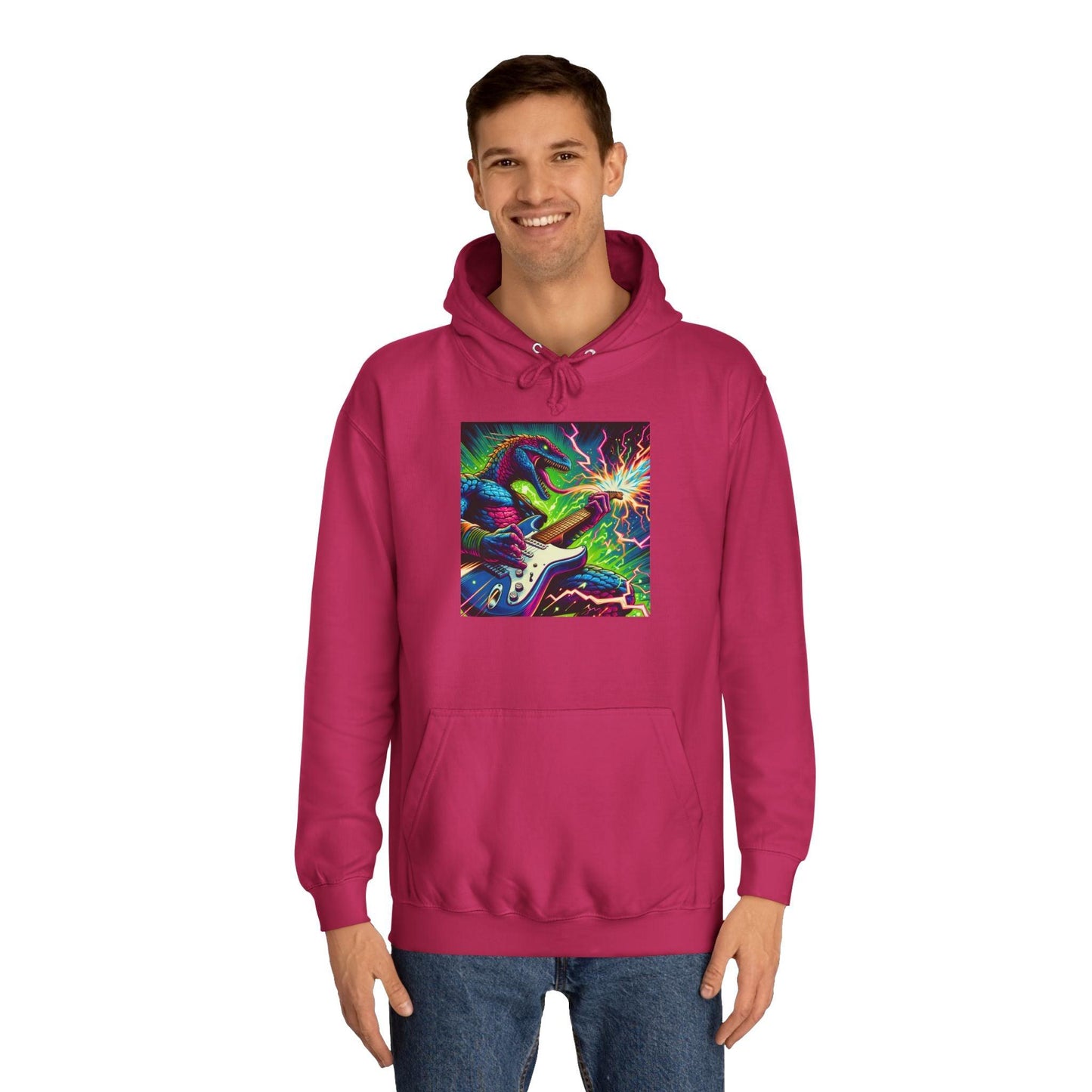 Lizard RockStar Unisex College Hoodie - Premium Hoodie from Printify - Just $54.16! Shop now at Lizard Vigilante