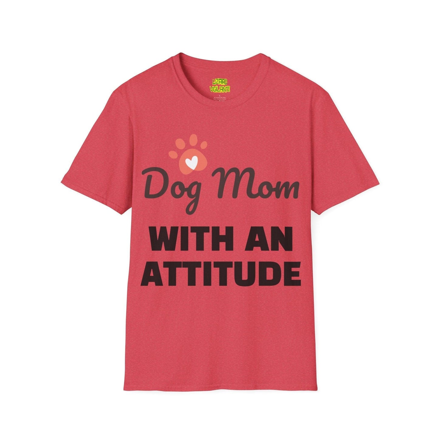 Dog Mom WITH AN ATTITUDE Unisex Softstyle T-Shirt - Lizard Vigilante