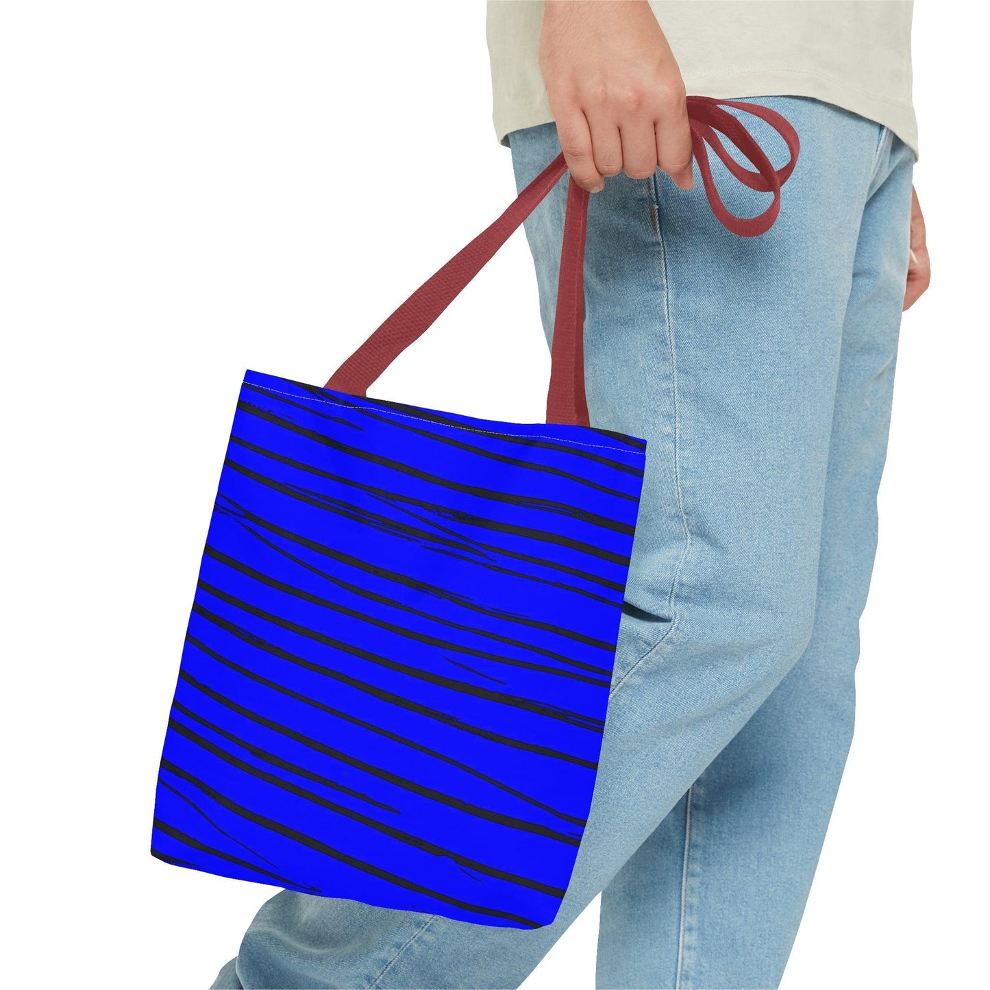 Black & Blue Strips Tote Bag - Lizard Vigilante