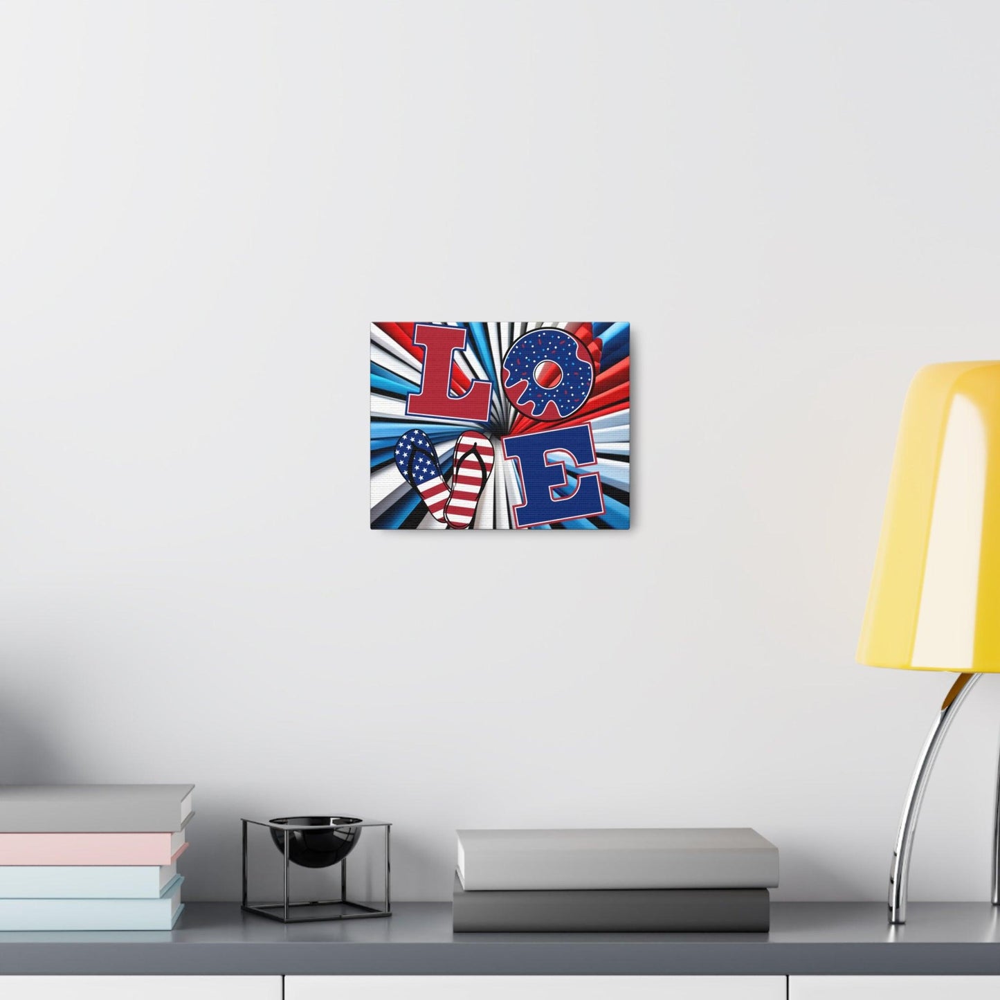 Patriotic Americans LOVE Valentine’s Day July 4th Canvas Gallery Wraps - Lizard Vigilante