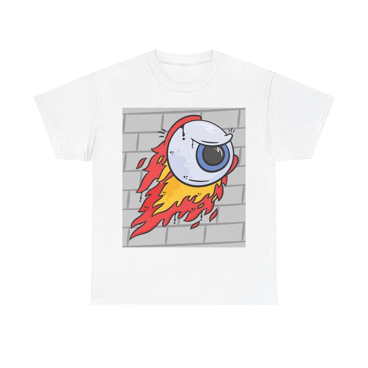 Flaming Eyeball Unisex Heavy Cotton Tee - Lizard Vigilante